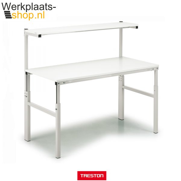 Treston TPH werktafel met instelbaar legbord, uitermate geschikt voor productie en inpak werkzaamheden - Werkplaats-shop.nl